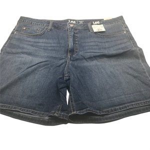 Lee Women's 18M Midrise Regular Fit Liberty Short Blue Denim Jean New With Tags